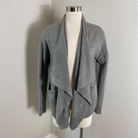 Vince Womens Small Gray Open Front Waterfall Cardigan Wool Cashmere Sweater - Picture 1 of 10